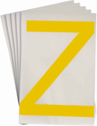 ToughStripe® Floor Marking Polyester Letter Z Markers - Yellow, 6" x 8"