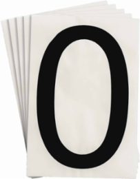 ToughStripe® Floor Marking Polyester Number 0 Markers - Black, 6" x 8"
