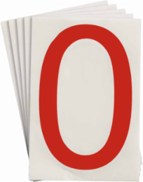 ToughStripe® Floor Marking Polyester Number 0 Markers - Red, 6" x 8"