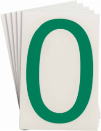 ToughStripe® Floor Marking Polyester Number 0 Markers - Green, 6" x 8"