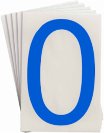 ToughStripe® Floor Marking Polyester Number 0 Markers - Blue, 6" x 8"