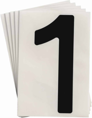 ToughStripe® Floor Marking Polyester Number 1 Markers - Black, 6" x 8"