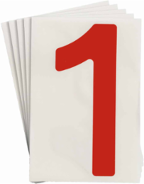 ToughStripe® Floor Marking Polyester Number 1 Markers - Red, 6" x 8"