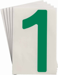 ToughStripe® Floor Marking Polyester Number 1 Markers - Green, 6" x 8"
