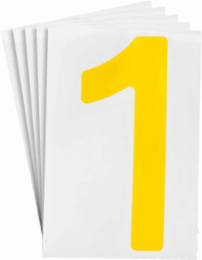 ToughStripe® Floor Marking Polyester Number 1 Markers - Yellow, 6" x 8"
