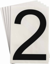 ToughStripe® Floor Marking Polyester Number 2 Markers - Black, 6" x 8"