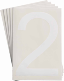 ToughStripe® Floor Marking Polyester Number 2 Markers - White, 6" x 8"