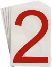 ToughStripe® Floor Marking Polyester Number 2 Markers - Red, 6" x 8"
