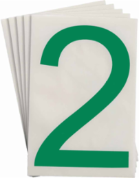 ToughStripe® Floor Marking Polyester Number 2 Markers - Green, 6" x 8"