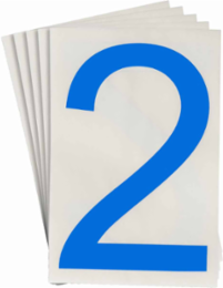 ToughStripe® Floor Marking Polyester Number 2 Markers - Blue, 6" x 8"