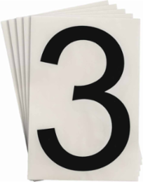 ToughStripe® Floor Marking Polyester Number 3 Markers - Black, 6" x 8"