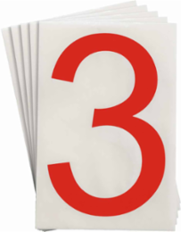 ToughStripe® Floor Marking Polyester Number 3 Markers - Red, 6" x 8"