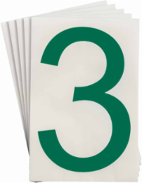 ToughStripe® Floor Marking Polyester Number 3 Markers - Green, 6" x 8"