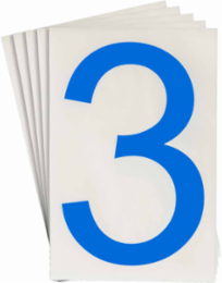 ToughStripe® Floor Marking Polyester Number 3 Markers - Blue, 6" x 8"