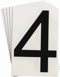 ToughStripe® Floor Marking Polyester Number 4 Markers - Black, 6" x 8"