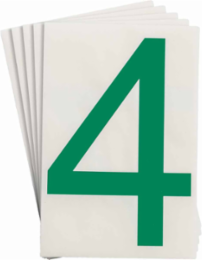 ToughStripe® Floor Marking Polyester Number 4 Markers - Green, 6" x 8"