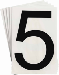 ToughStripe® Floor Marking Polyester Number 5 Markers - Black, 6" x 8"
