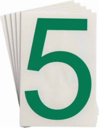 ToughStripe® Floor Marking Polyester Number 5 Markers - Green, 6" x 8"