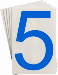 ToughStripe® Floor Marking Polyester Number 5 Markers - Blue, 6" x 8"