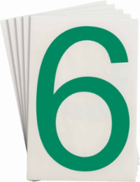 ToughStripe® Floor Marking Polyester Number 6 Markers - Green, 6" x 8"