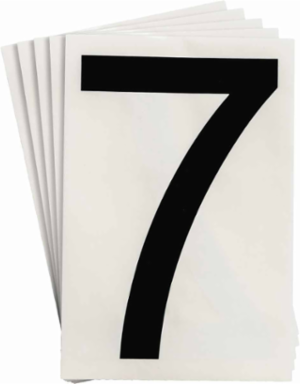 ToughStripe® Floor Marking Polyester Number 7 Markers - Black, 6" x 8"
