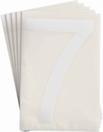 ToughStripe® Floor Marking Polyester Number 7 Markers - White, 6" x 8"