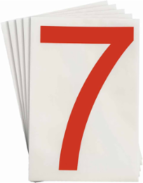 ToughStripe® Floor Marking Polyester Number 7 Markers - Red, 6" x 8"