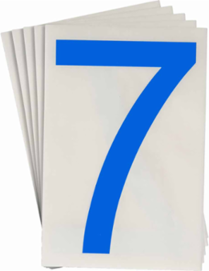 ToughStripe® Floor Marking Polyester Number 7 Markers - Blue, 6" x 8"