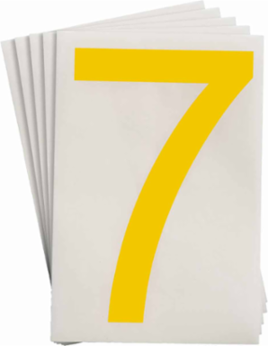 ToughStripe® Floor Marking Polyester Number 7 Markers - Yellow, 6" x 8"