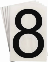 ToughStripe® Floor Marking Polyester Number 8 Markers - Black, 6" x 8"