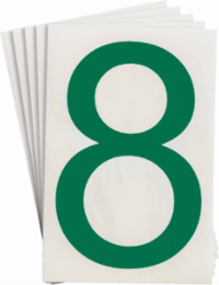 ToughStripe® Floor Marking Polyester Number 8 Markers - Green, 6" x 8"