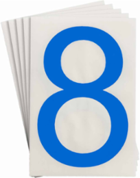ToughStripe® Floor Marking Polyester Number 8 Markers - Blue, 6" x 8"
