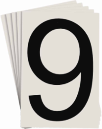 ToughStripe® Floor Marking Polyester Number 9 Markers - Black, 6" x 8"