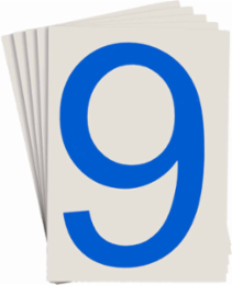 ToughStripe® Floor Marking Polyester Number 9 Markers - Blue, 6" x 8"