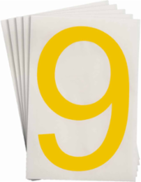 ToughStripe® Floor Marking Polyester Number 9 Markers - Yellow, 6" x 8"