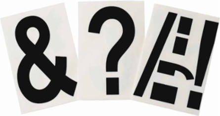 ToughStripe® Floor Marking Polyester Punctuation Markers - Black, 6" x 8"