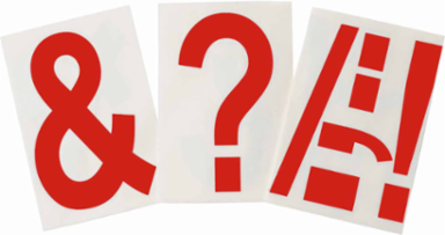 ToughStripe® Floor Marking Polyester Punctuation Markers - Red, 6" x 8"