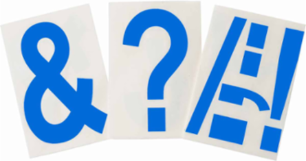ToughStripe® Floor Marking Polyester Punctuation Markers - Blue, 6" x 8"