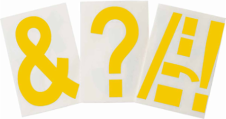 ToughStripe® Floor Marking Polyester Punctuation Markers - Yellow, 6" x 8"