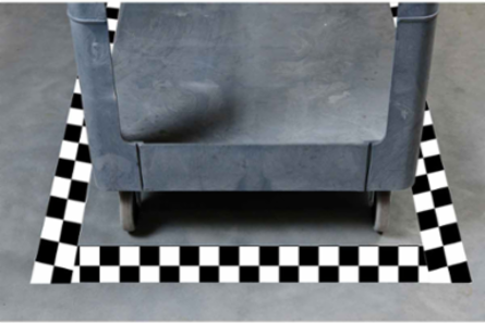 ToughStripe® Floor Marking Tape Roll - Polyester, Checkered, Black on White, 2" x 100'