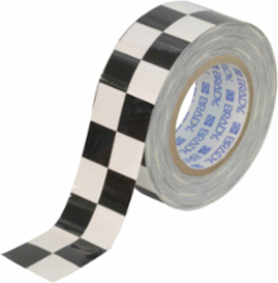 ToughStripe® Floor Marking Tape Roll - Polyester, Checkered, Black on White, 2" x 100'