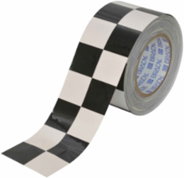 ToughStripe® Floor Marking Tape Roll - Polyester, Checkered, Black on White, 3" x 100'