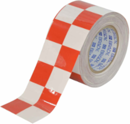 ToughStripe® Floor Marking Tape Roll - Polyester, Checkered, Red on White, 3" x 100'