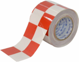 ToughStripe® Floor Marking Tape Roll - Polyester, Checkered, Red on White, 4" x 100'