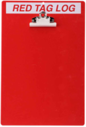 Red Tag Clipboard - Red, CA Prop 65 Compliant
