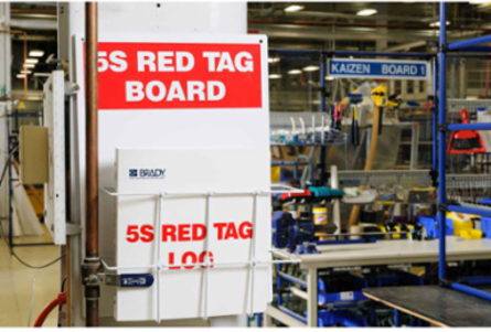 5S Red Tag Log Binder 11 Inch H x 2 Inch D Polyethylene Red on White