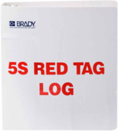 5S Red Tag Log Binder 11 Inch H x 2 Inch D Polyethylene Red on White