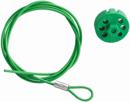 Pro-Lock Double Hex Lockout with 59" Cable, Green