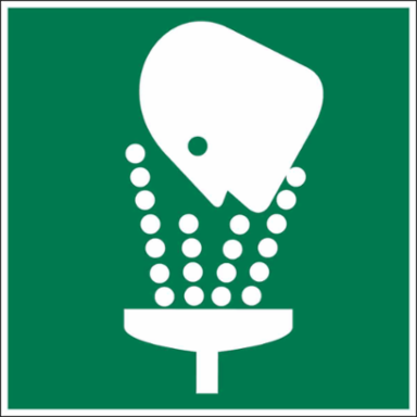 Eye Wash Image Only Sign, 10" H x 14" W x 0.035" D, Aluminum