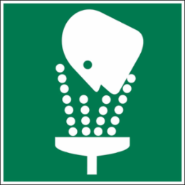 Eye Wash Image Only Sign, 10" H x 14" W x 0.035" D, Aluminum